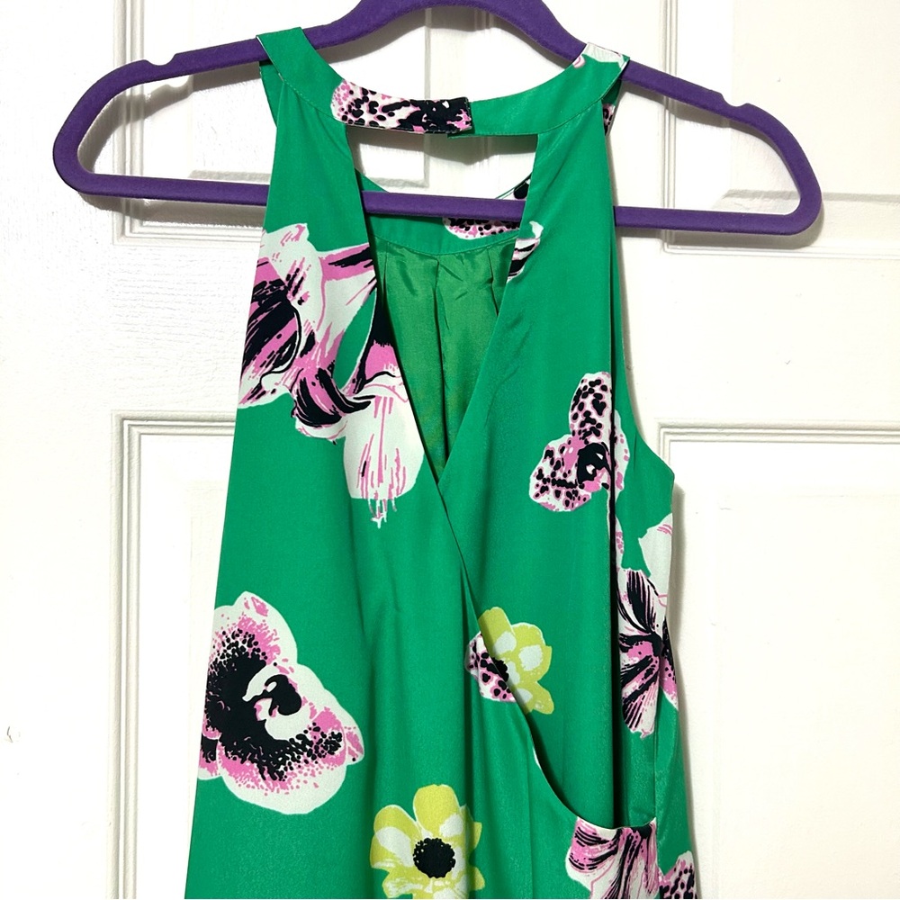 J. CREW GREEN FLORAL MINI DRESS Size 4 - Picture 7 of 11